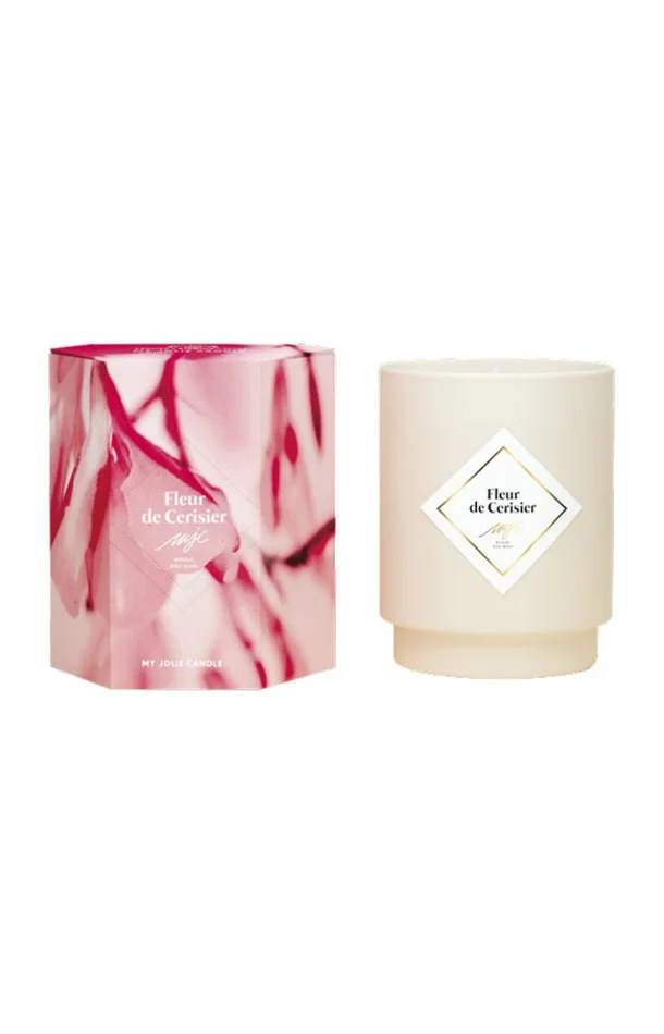 Bougie parfumée – Fleur de cerisier – Collier acier inoxydable doré – 250 g