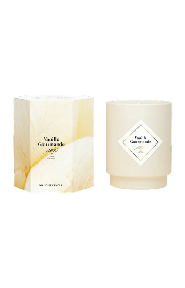 Bougie parfumée – Vanille gourmande – Collier acier inoxydable argenté – 250 g