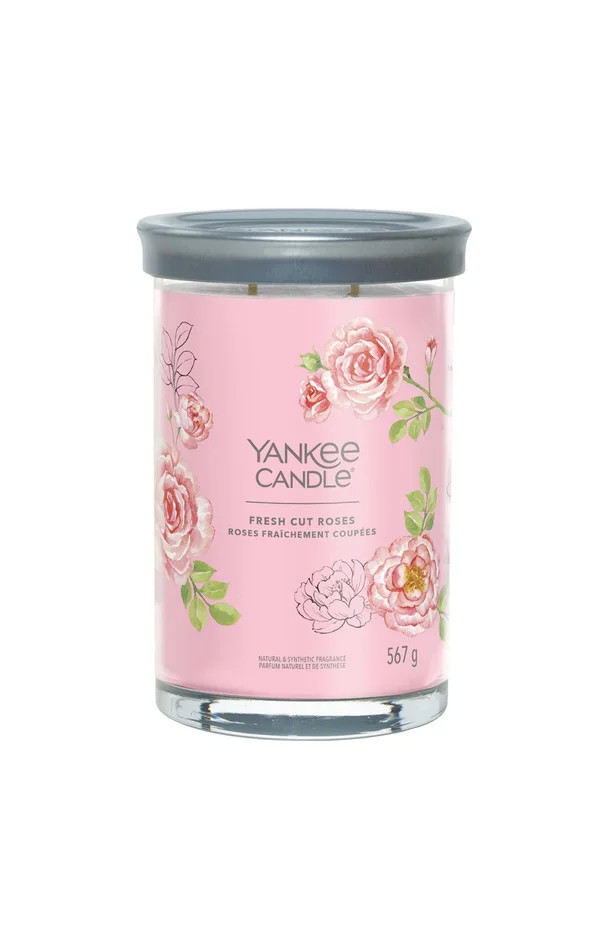 Bougie signature gobelet – Roses fraichement coupées – Grand modèle – 567 g
