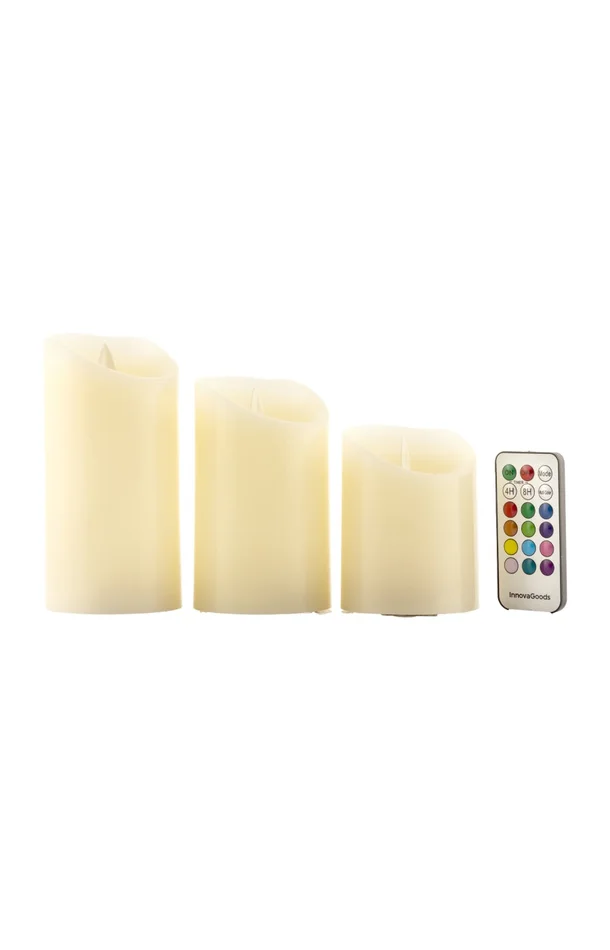 Bougies LED multicolores – Effet Flamme – 3 Unités