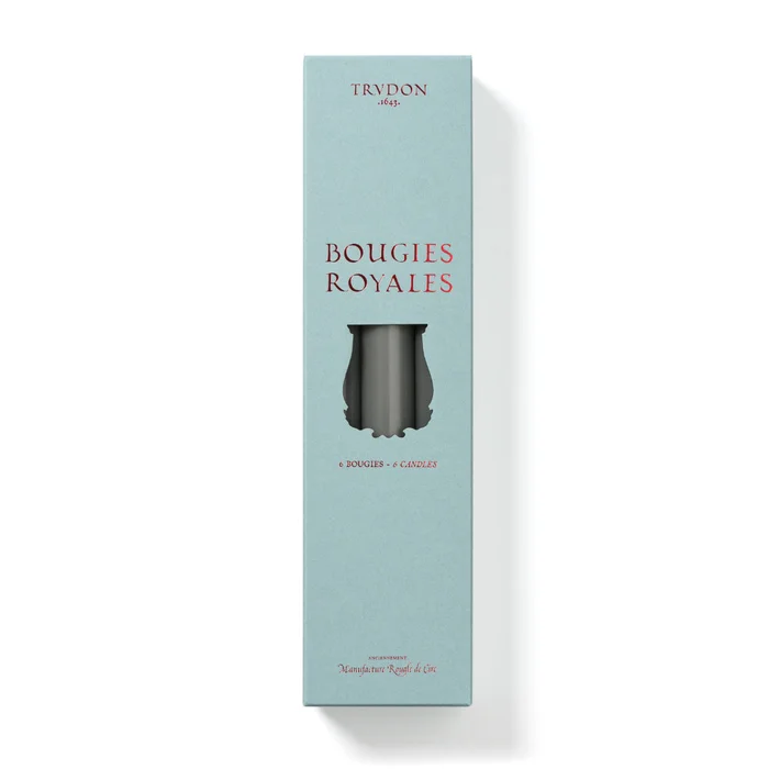 Bougies Royales – Chandelles Gris x6