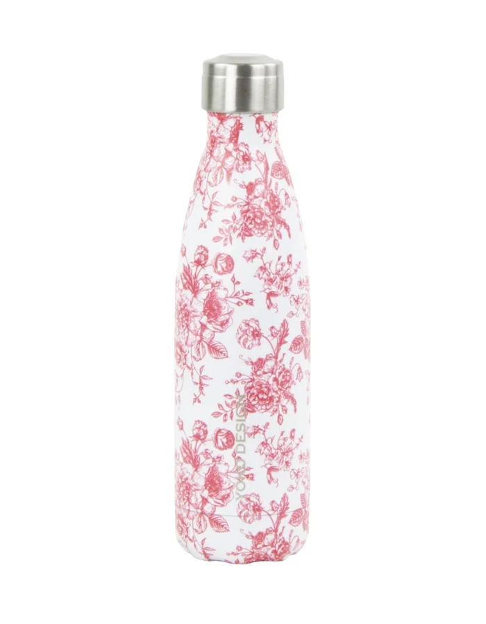 Bouteille Isotherme Toile de Jouy rose 500ml