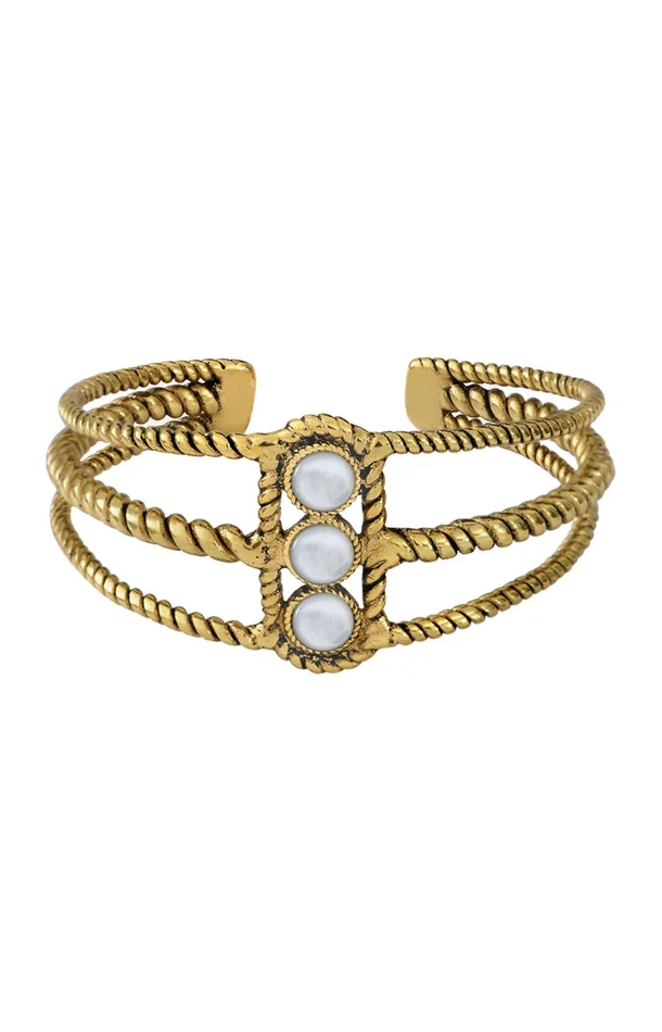 Bracelet Arizona – Métal doré & nacre