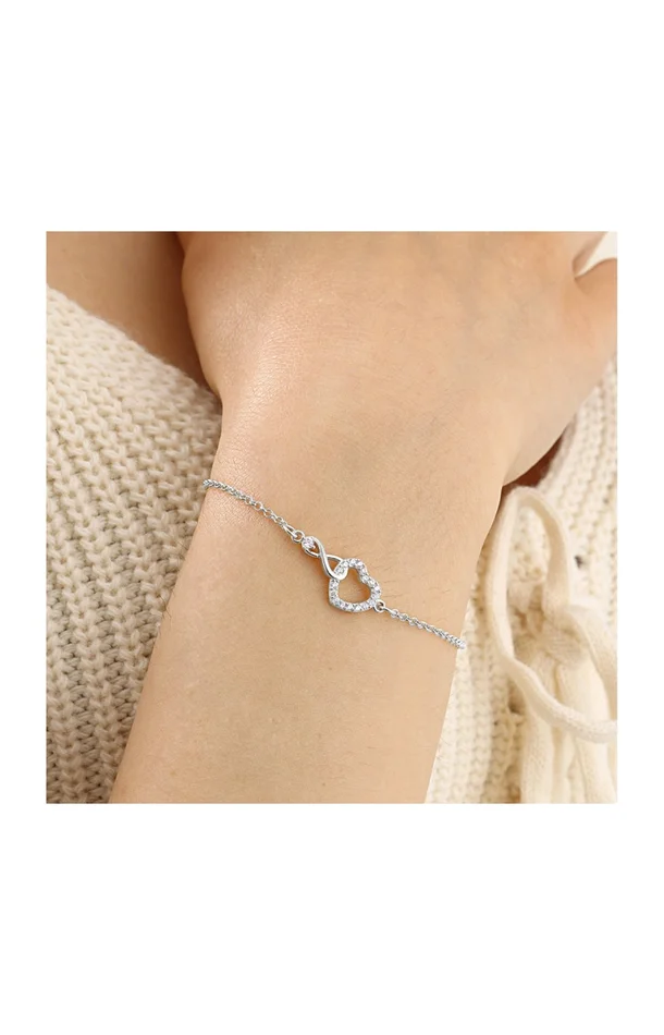 Bracelet cœur – Argent 925/000 & zircons