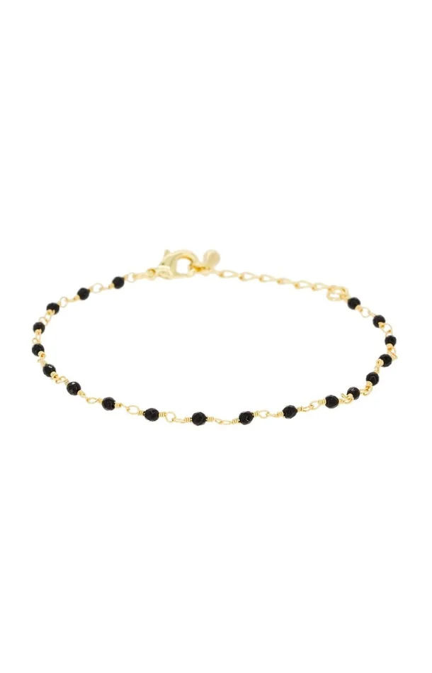 Bracelet Elisa – Laiton doré & jade noire