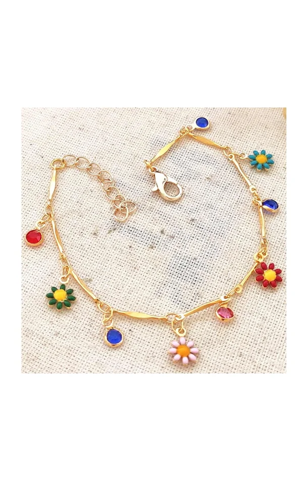 Bracelet fleurs – Laiton plaqué or