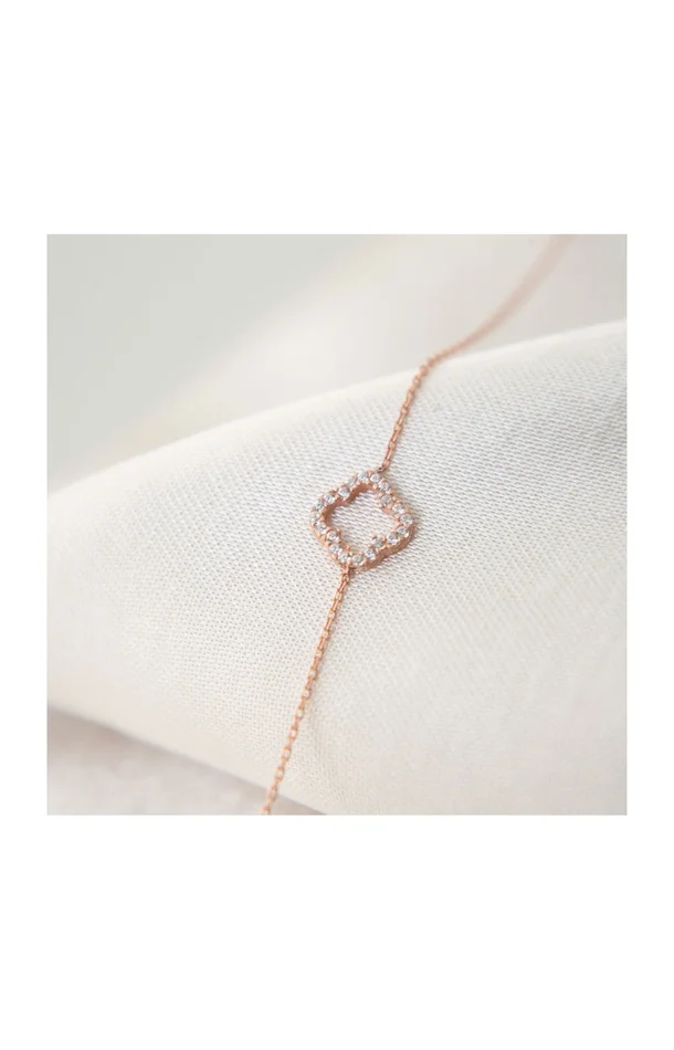 Bracelet trèfle délicat – Argent 925 & zircon