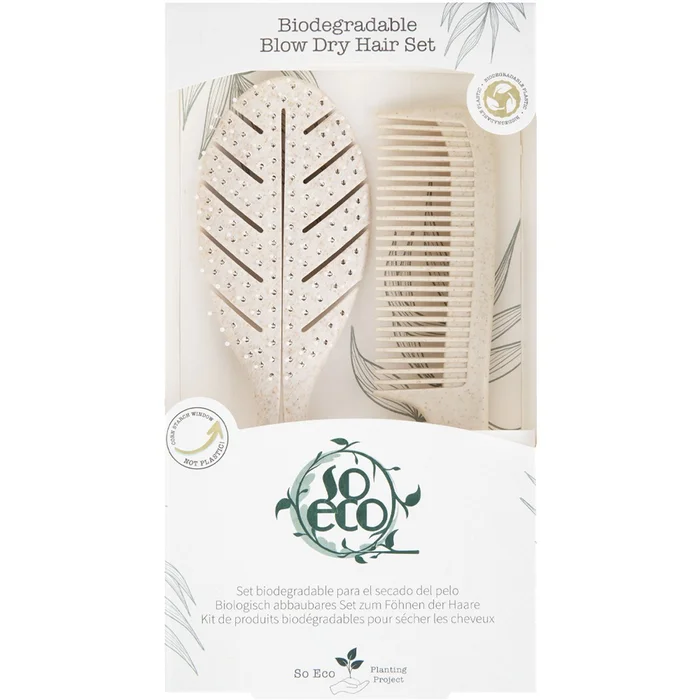 Brosse & peigne biodégradables – Beige clair
