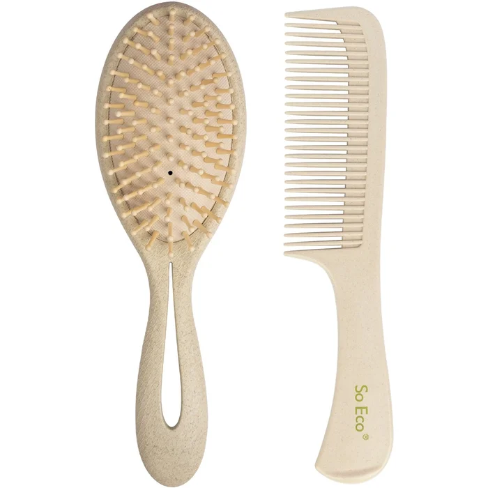 Brosse démêlante & peigne biodégradables – Beige