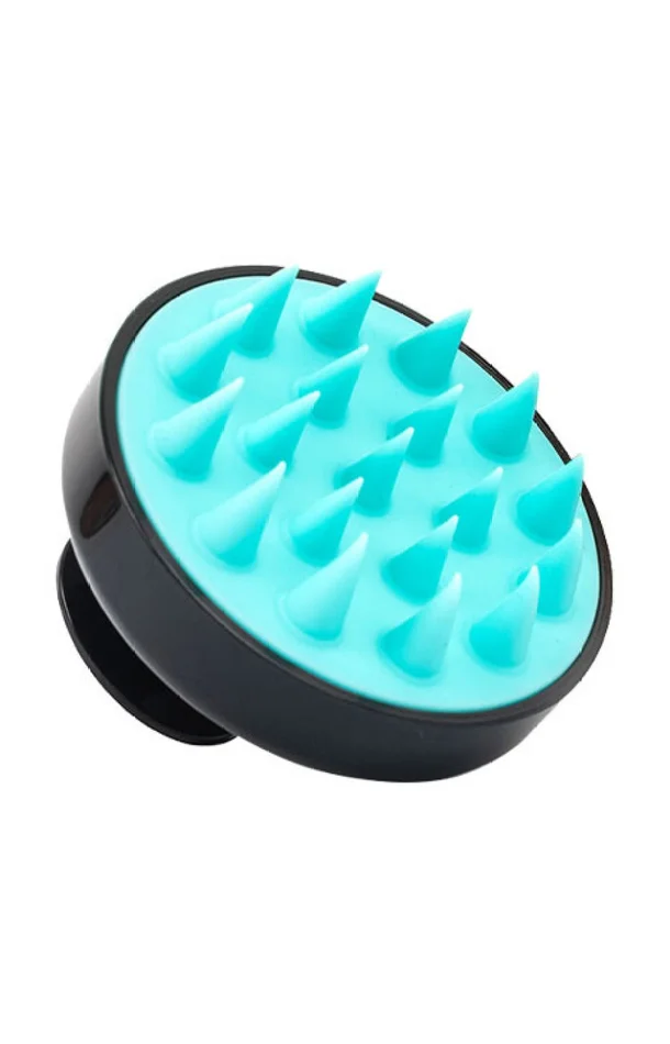 Brosse pour shampoing 2-en-1 – Silicone – Turquoise
