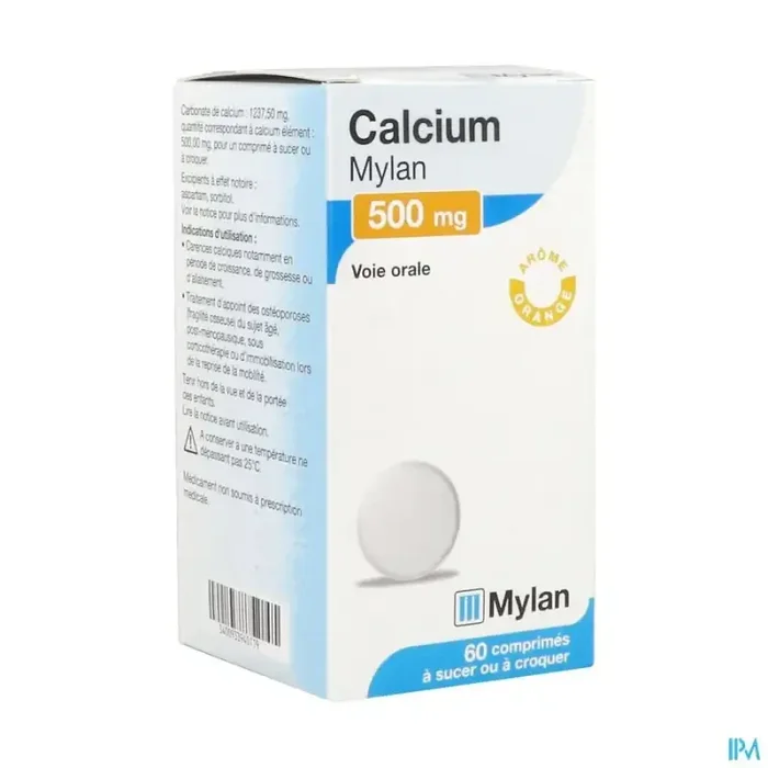 Calcium viatris 500mg comprimé à croquer sucer 60