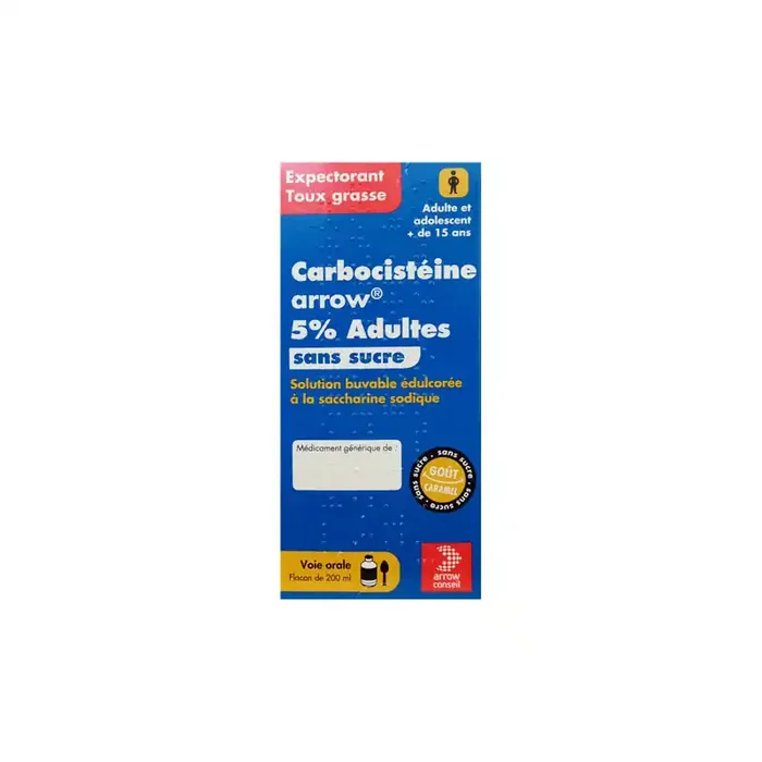 CARBOCISTEINE 5% ADULTES SANS SUCRE 200ML ARROW CONSEIL