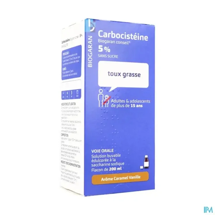 Carbocisteine biogaran 5% sans sucre adulte 200ml