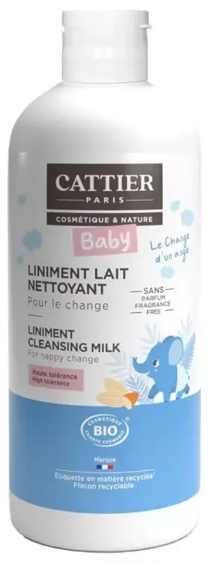 Cattier Liniment – Lait Nettoyant Pour le Change Bébé – 200 ml