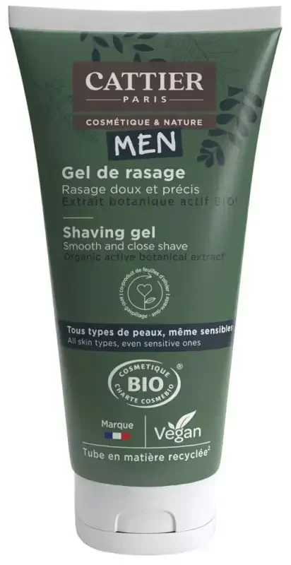 Cattier Men Gel de Rasage Toutes Peaux Bio 150 ml