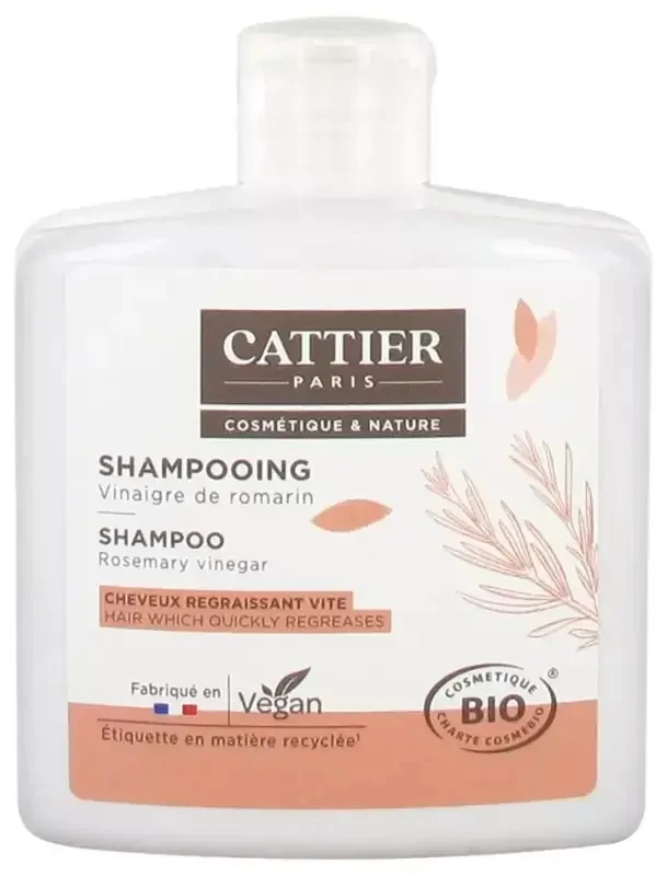 Cattier Shampooing Vinaigre de Romarin – Cheveux Regraissant Vite – 250 ml