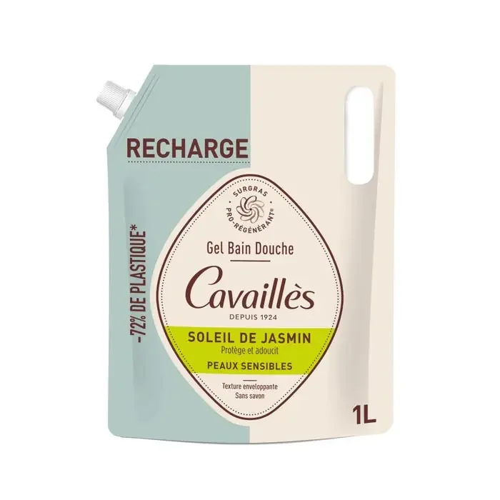 Cavaillès Recharge Gel Bain Douche Soleil de Jasmin 1L