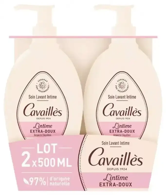 Cavaillès Soin Lavant Toilette Intime Extra-Doux 2 x 500 ml