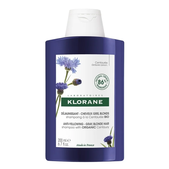 Centaurée Bio – Shampoing Déjaunissant – Cheveux Gris Blonds