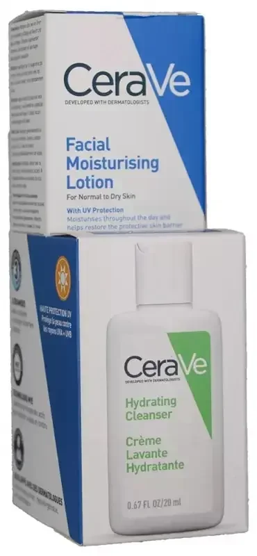 CeraVe Crème Hydratante Visage SPF 30 52 ml +Crème Lavante 20 ml Offerte