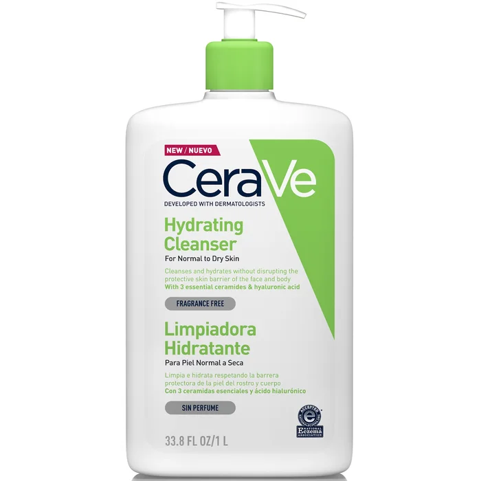 CeraVe Nettoyant Hydratant à l'Acide Hyaluronique pour Peaux Normales à Sèches 1000 ml