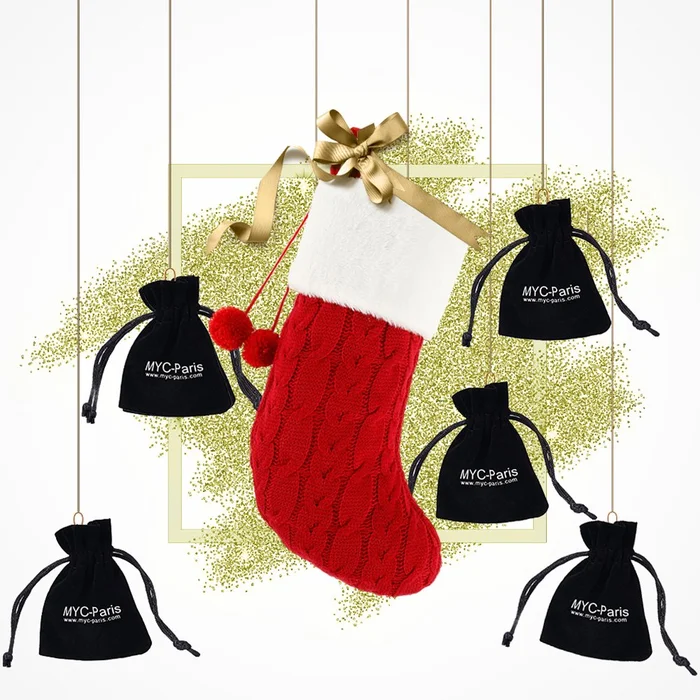Chaussette secrète de Noël – 5 bijoux plaqué or 18k