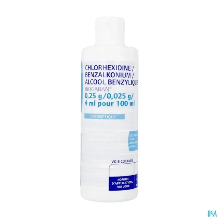 Chlorhexidine benzalkonium alcool benzylique biogaran solution pour application locale 250ml