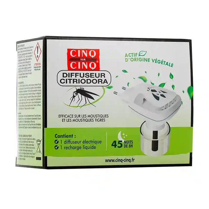CINQ SUR CINQ DIFFUSEUR CITRIODORA ANTI MOUSTIQUES 45 NUITS