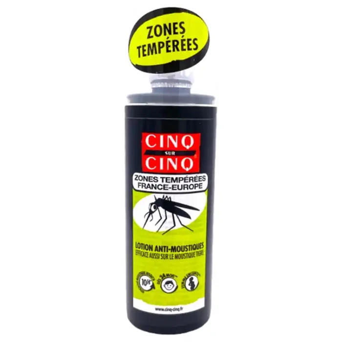 CINQ SUR CINQ LOTION ANTI-MOUSTIQUES ZONES TEMPÉRÉES FRANCE-EUROPE 100ML