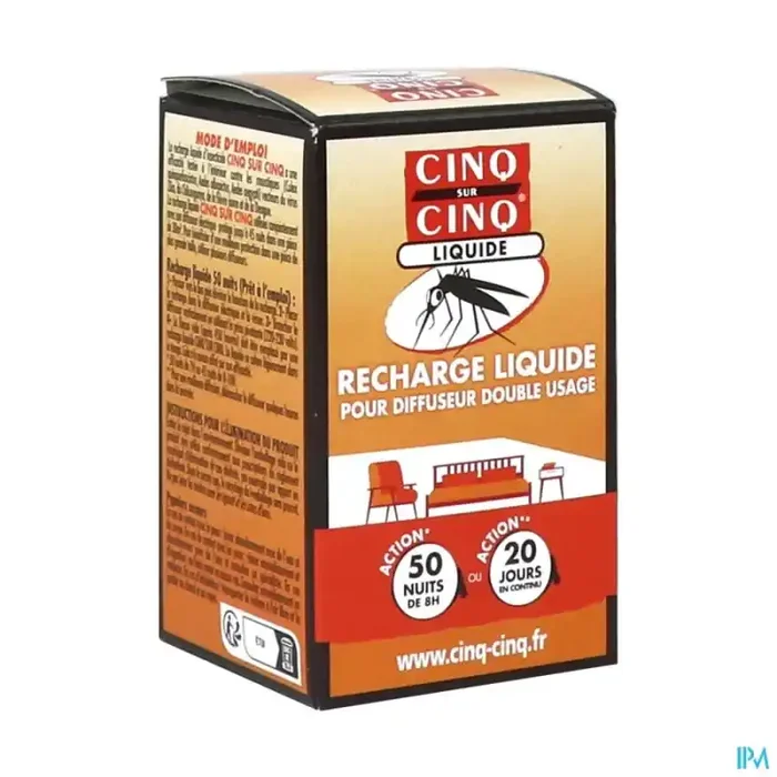 Cinq sur cinq recharge diffuseur double usage liquide 35ml