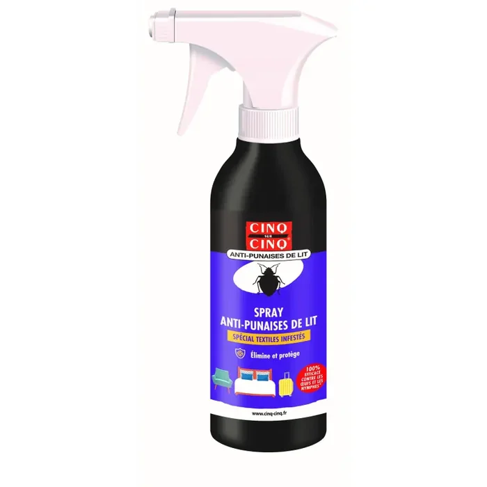 cinq sur cinq spray anti-punaise de lit special textiles infestes 250 ml