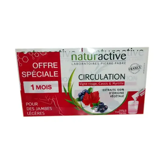 CIRCULATION JAMBES LEGERES LOT DE 2 X 15 STICKS NATURACTIVE