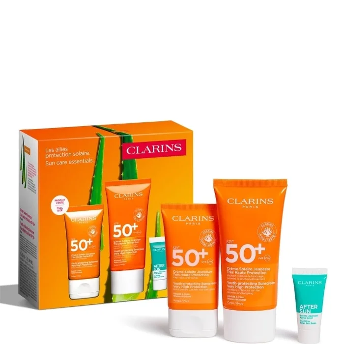 CLARINS Les Essentiels Protection Solaire SPF 50+ Coffret Soin Solaire Visage & Corps