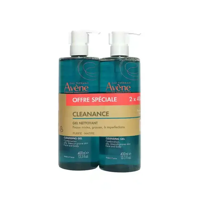CLEANANCE GEL NETTOYANT VISAGE CORPS LOT 2X400ML AVENE