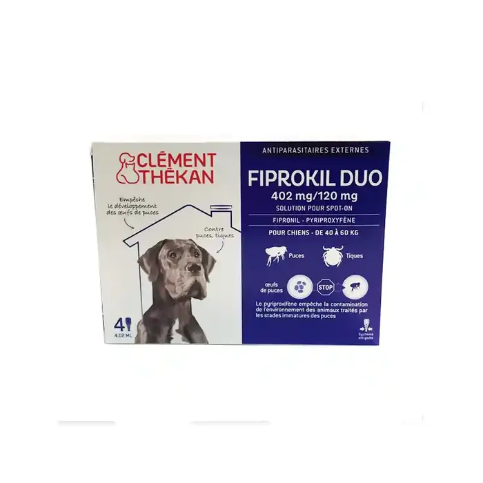 Clement Thekan fiprokil duo spot-on tres grands chiens 40 a 60kg