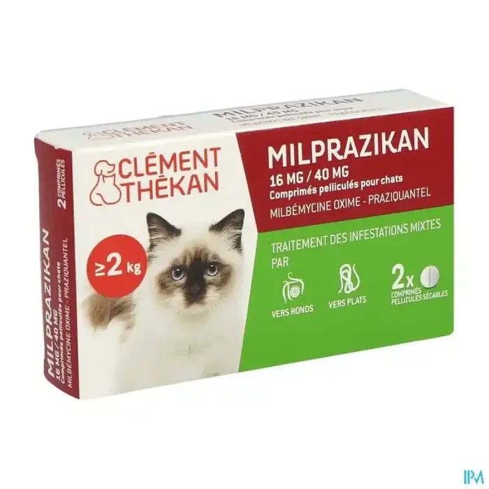 Clement thekan milprazikan 16mg/40mg chat comprimé 2