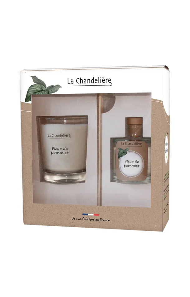 Coffret bougie & diffuseur de parfum – Fleur de pommier