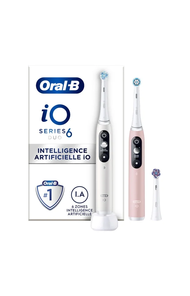 Coffret duo – Brosses à dents électriques – IO6 Series – Blanc & rose