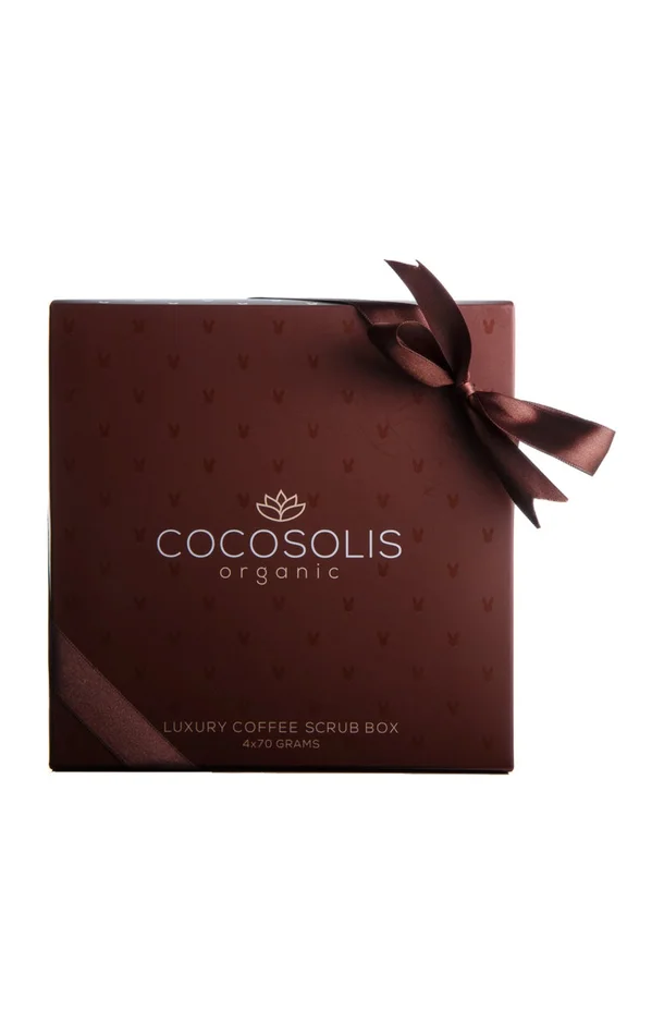 Coffret gommages naturels – Café – Visage & corps – 4 x 70 g