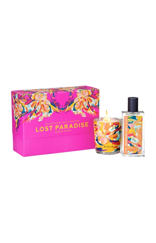 Coffret Lost Paradise – Bougie & eau de parfum – Ananas & tonka