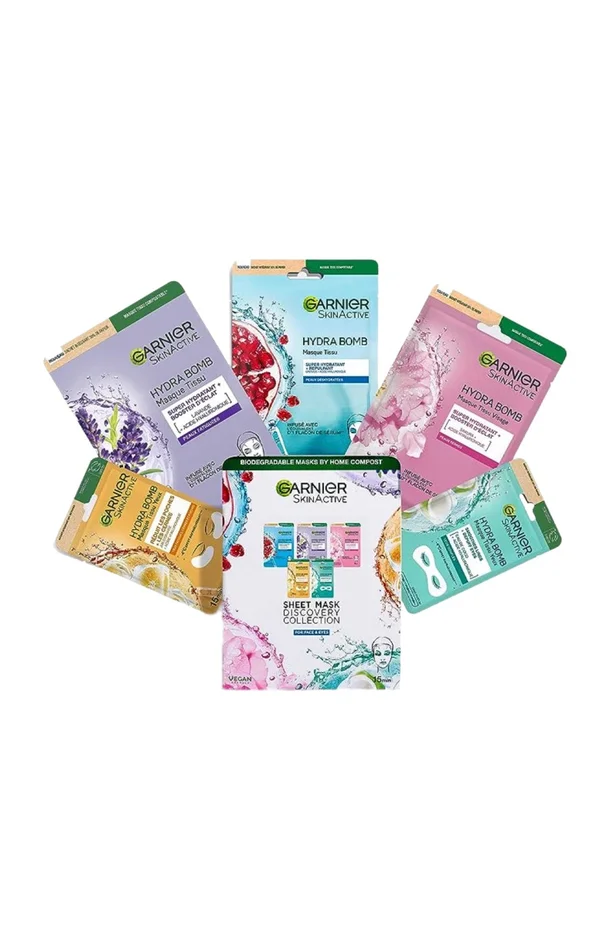 Coffret masques en tissu – Visage & yeux – 5 unités