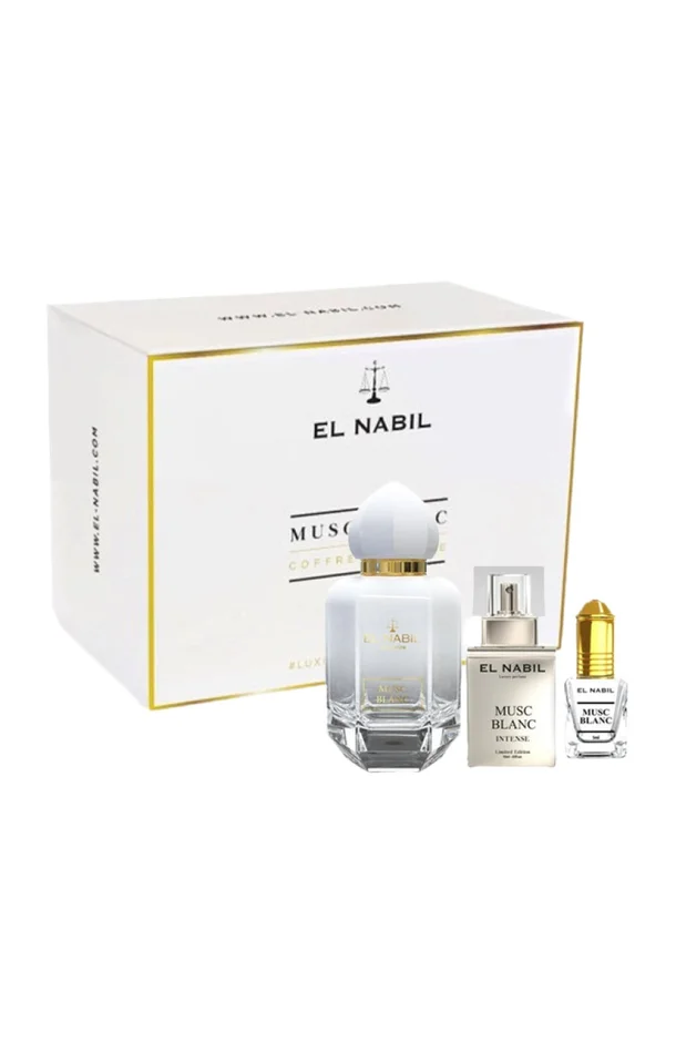 Coffret parfumé Musc Blanc Intense – Floral – 3 produits