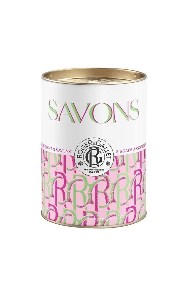 Coffret savons parfumés – Rose, feuille de thé & rose thé – 3 x 100 g