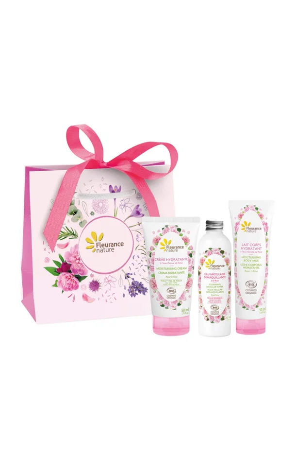 Coffret trio hydratation rose – Visage & corps – 3 produits
