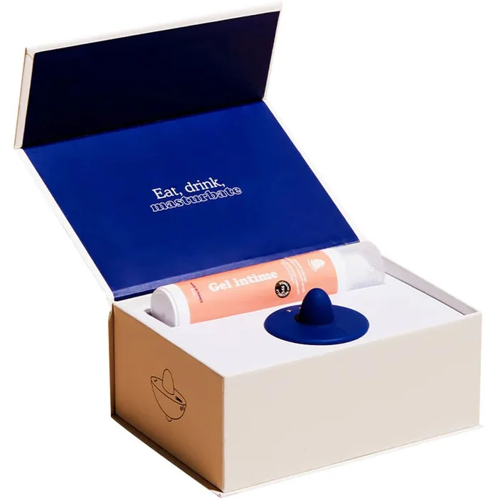 Coffret vibromasseur & gel lubrifiant – Toupie – Marine