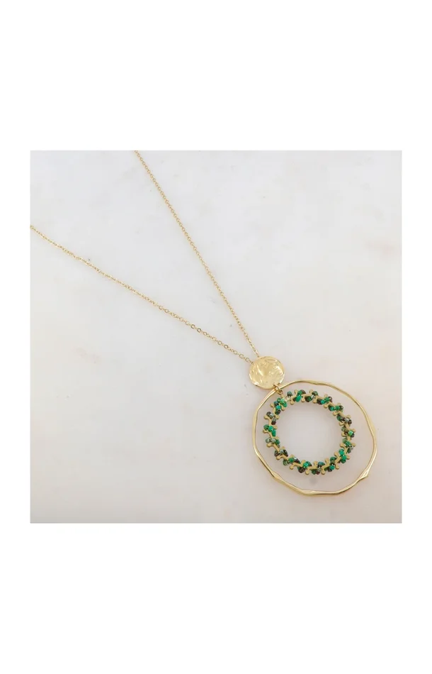 Collier – Acier inoxydable doré & perles de rocaille
