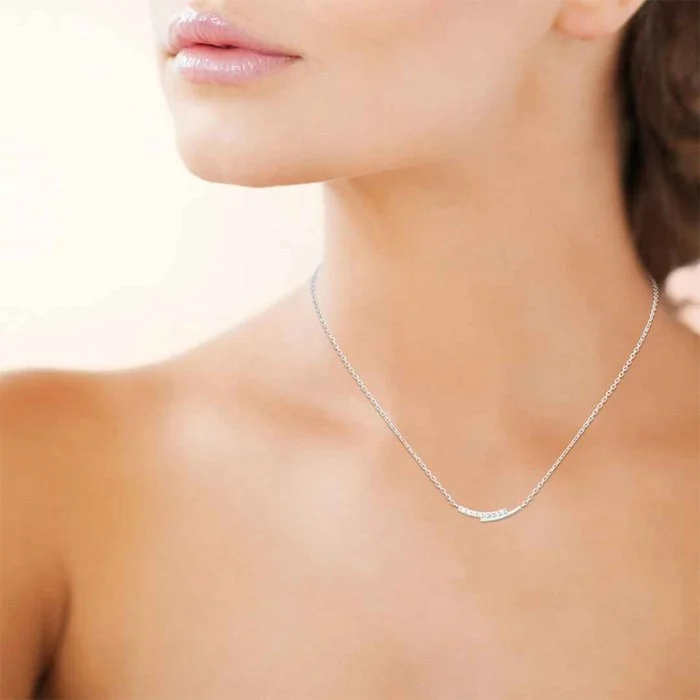 Collier – Argent 925/1000 rhodié & oxyde de zirconium