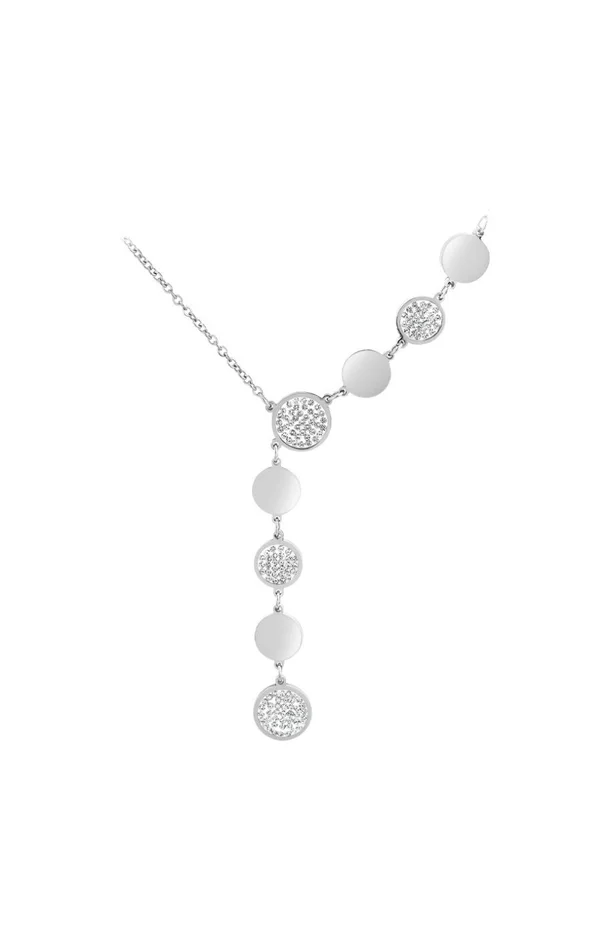 Collier chaîne – Acier inoxydable argenté & cristaux
