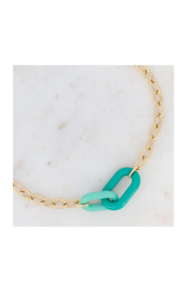 Collier Nadia – Acier inoxydable doré & résine