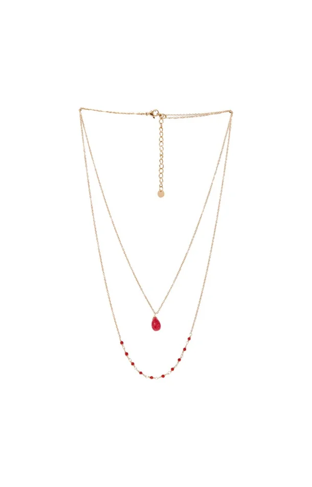 Collier Paola – Laiton doré & jade